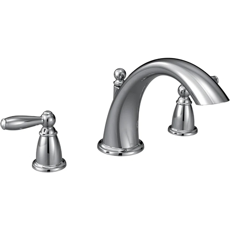 Moen Moen T933 Brantford Chrome Two-Handle Low Arc Roman Tub Faucet Trim Deck Mount T933-1