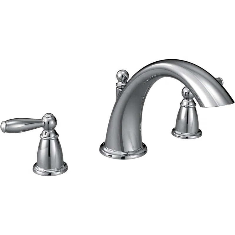 Moen T933 Brantford Chrome Two-Handle Low Arc Roman Tub Faucet Trim Deck Mount