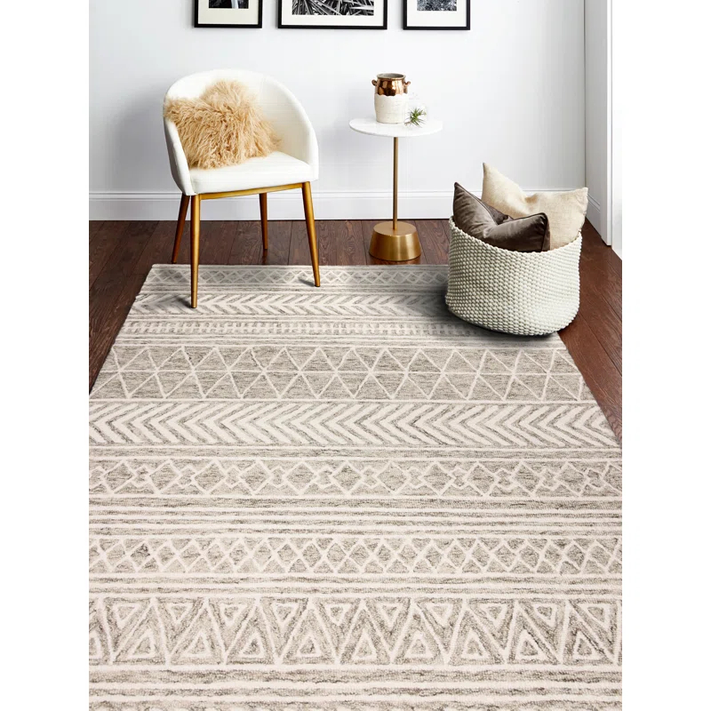 Darya Home Shad Collection Transitional Geometric Area Rug Beige