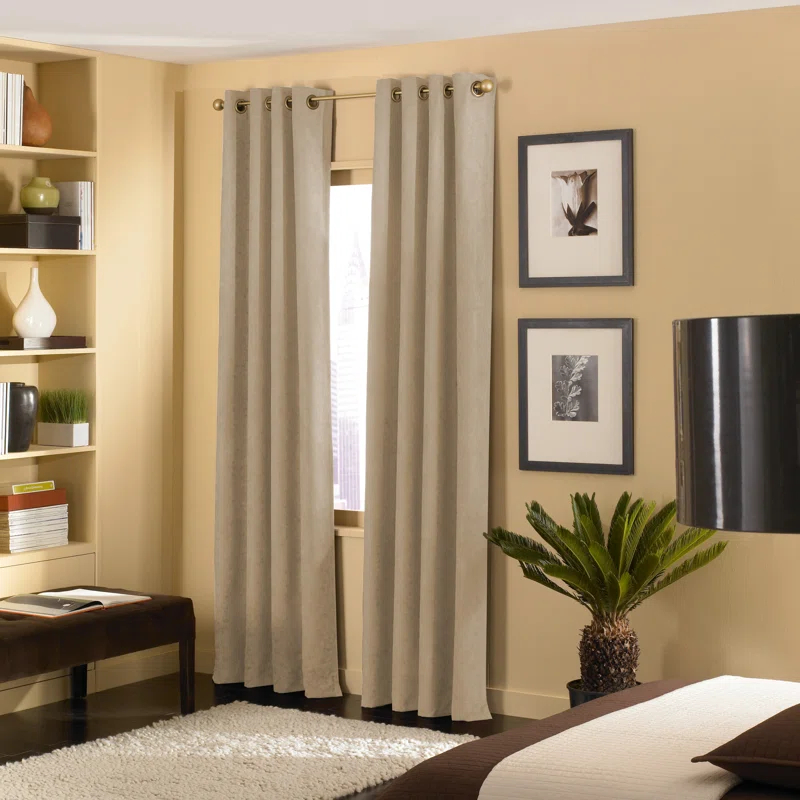 Curtainworks Boehme Solid Room Darkening Grommet Single Curtain Panel