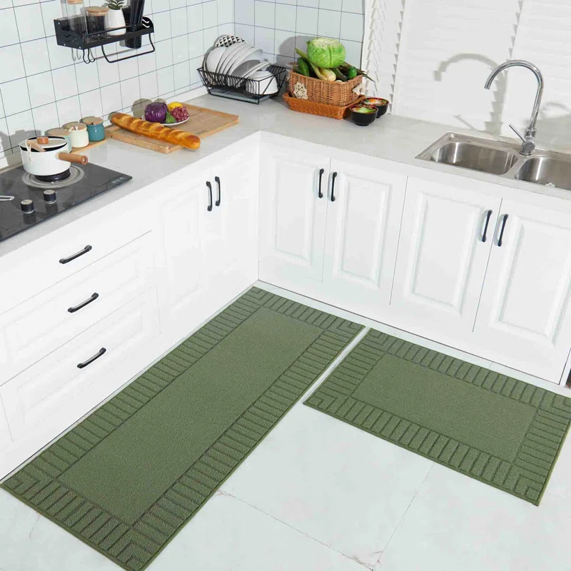 Hokku Designs Machine Washable Non-Skid Kitchen Mat 2 Pieces