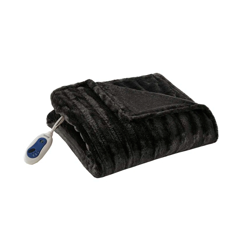Beautyrest Heated Duke Faux Fur Throw