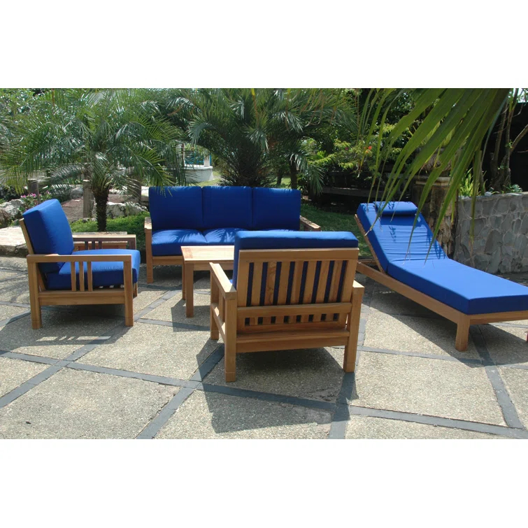 Anderson Teak South Bay Teak 6;6 - Person Patio Conversation Sets with Sunbrella® Cushions