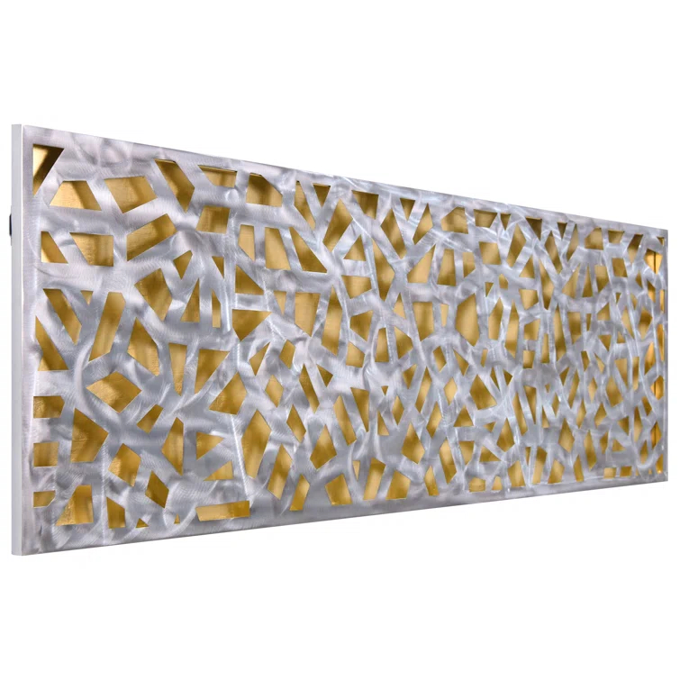 Empire Art Direct Radiant Fusion Leaf encased on a 3D Polished Steel Abstract Metal Wall Art