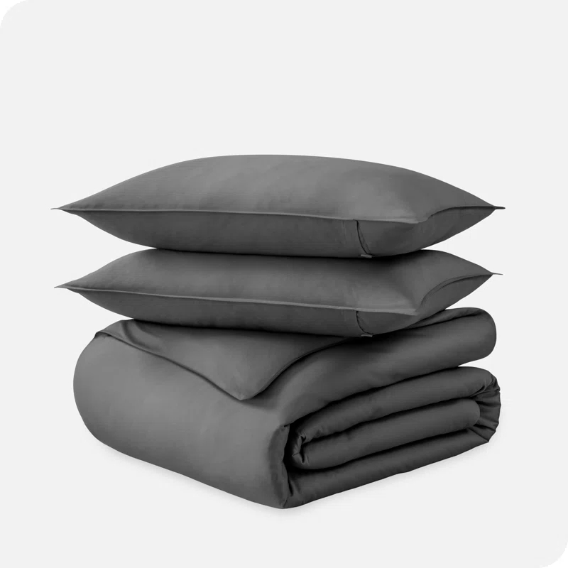 Bare Home 400 Thread Count Organic Cotton Sateen Duvet Cover Set