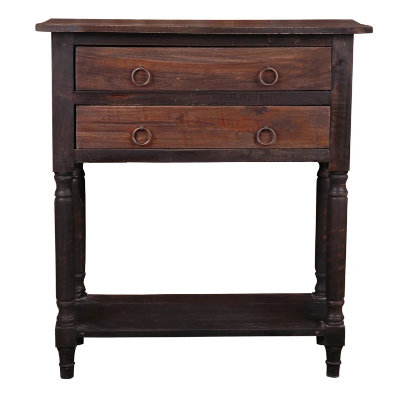 August Grove® Talbotton Solid Wood 2 - Drawer End Table