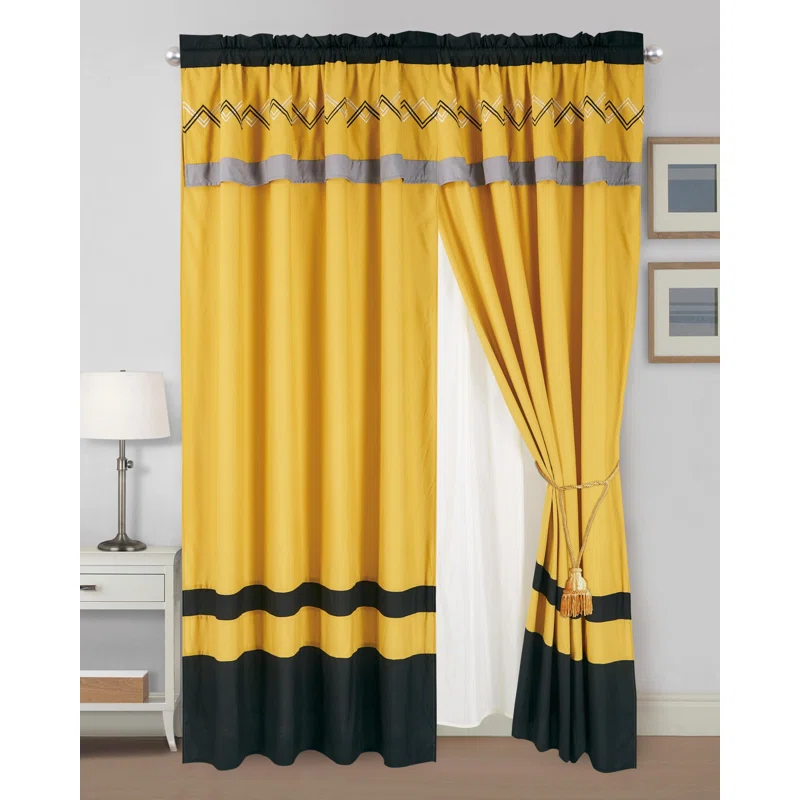 Chezmoi Collection Polyester Room Darkening Curtain Pair
