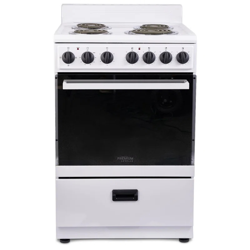 Premium Levella PRE2425GW Premium Levella 24" 2.7 Cubic Feet Smart Electric Free Standing Range with 4 Burners