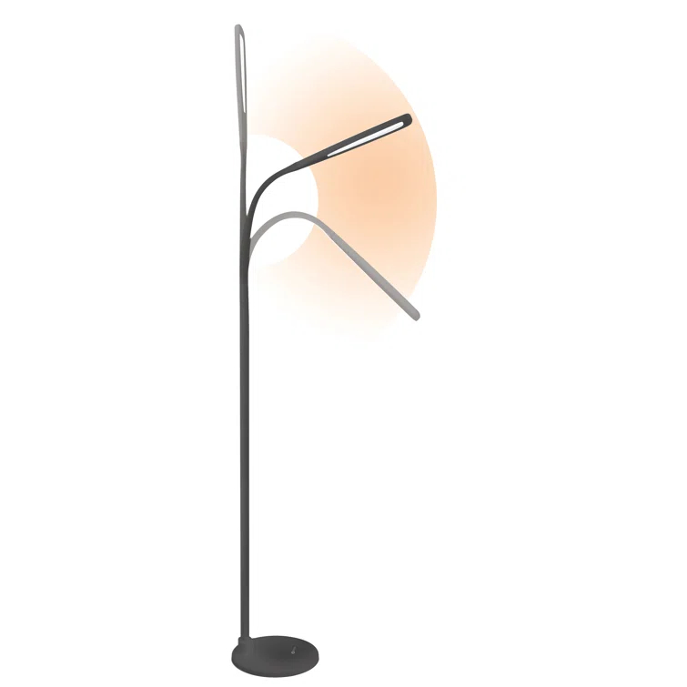 OttLite OttLite LED Standing Floor Lamp with Adjustable Flex Neck - Dimmable with 3 Levels