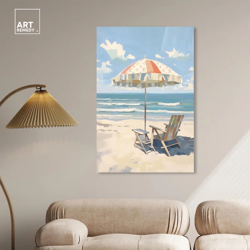 Art Remedy Clear Skies Beach Canvas Glam Coastal Wall Art by Art Remedy