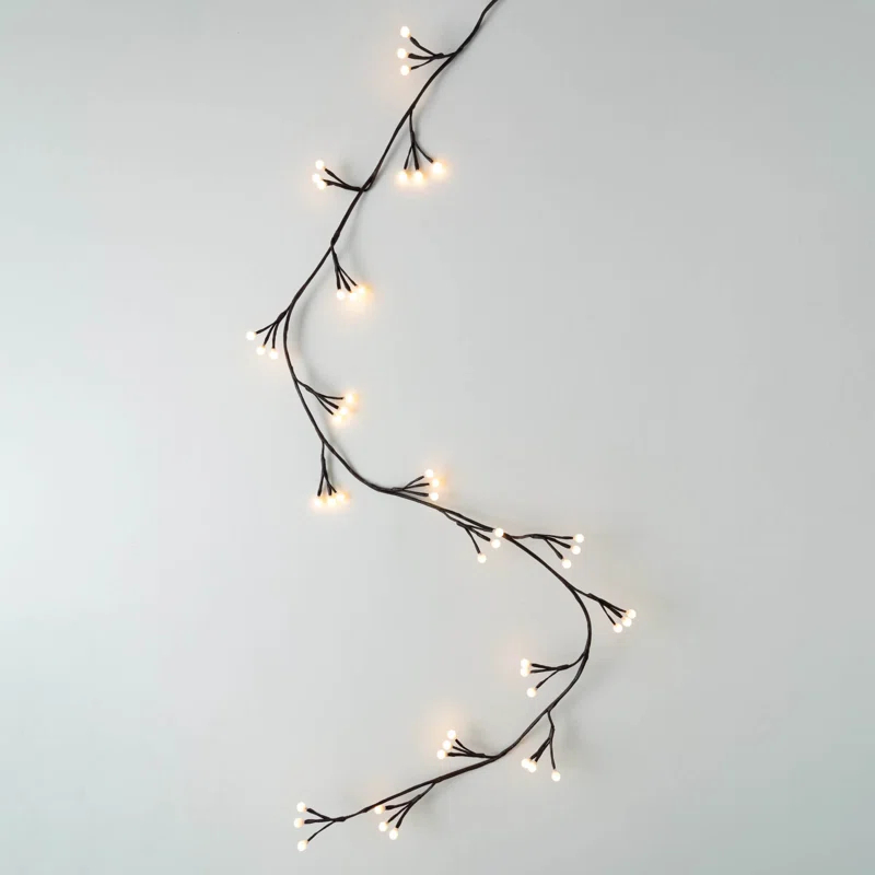 Clover Lane 84" Christmas Cluster Lighted Garland, Brown