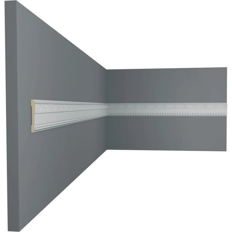 Ekena Millwork 2 3/4"H x 1/2"P x 94 1/2"L, (1 5/8" Repeat), Tralee Chair Rail (Set of 12)