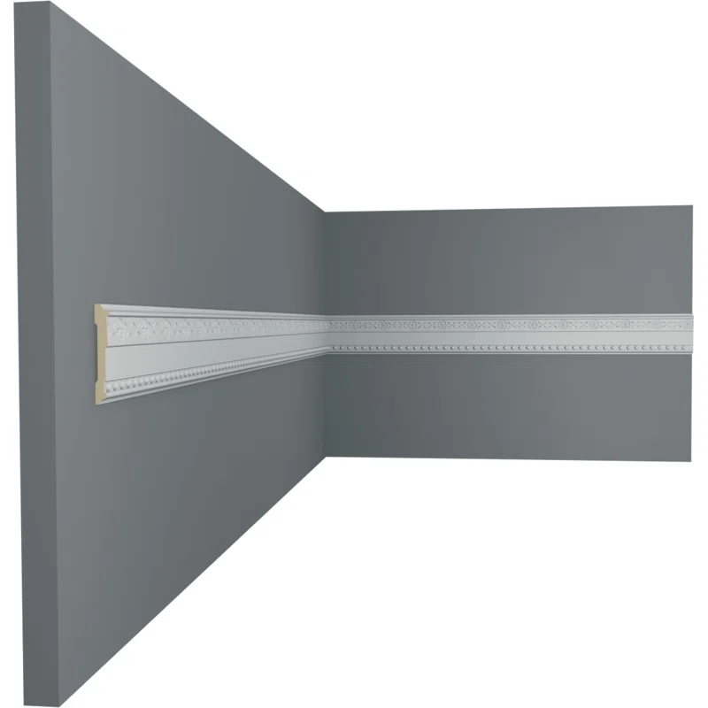 Ekena Millwork 2 3/4"H x 1/2"P x 94 1/2"L, (1 5/8" Repeat), Tralee Chair Rail (Set of 12)