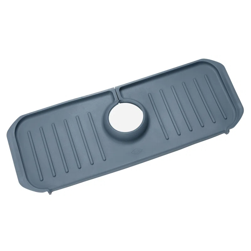 Ginsey Clorox KeptClean Kitchen Faucet Splash Guard – Easy-to-Install, Water-Resistant Protection for Faucets and Sink Area, Self-Draining Channels Direct Water Into Sink – Almond