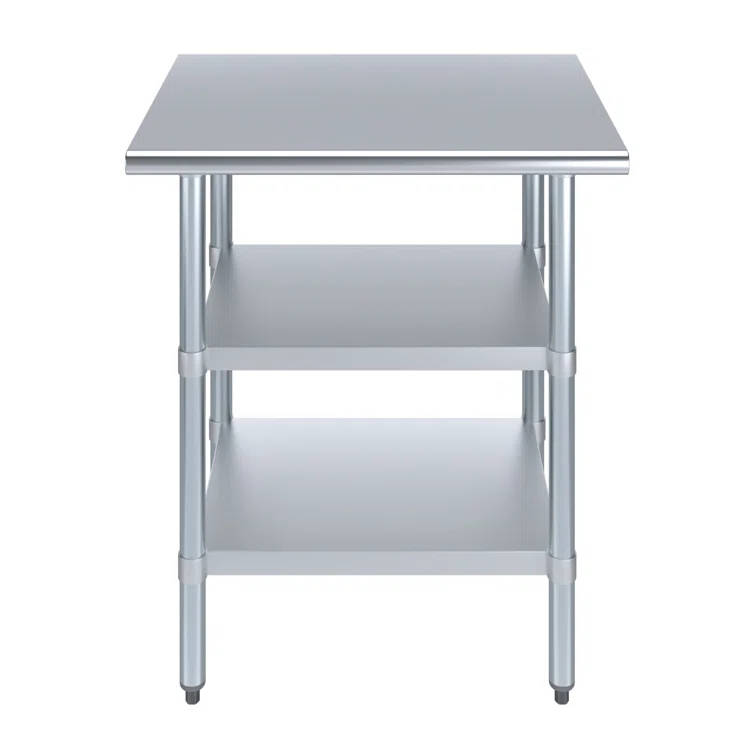 Amgood Stainless Steel Work Table with 2 Shelves