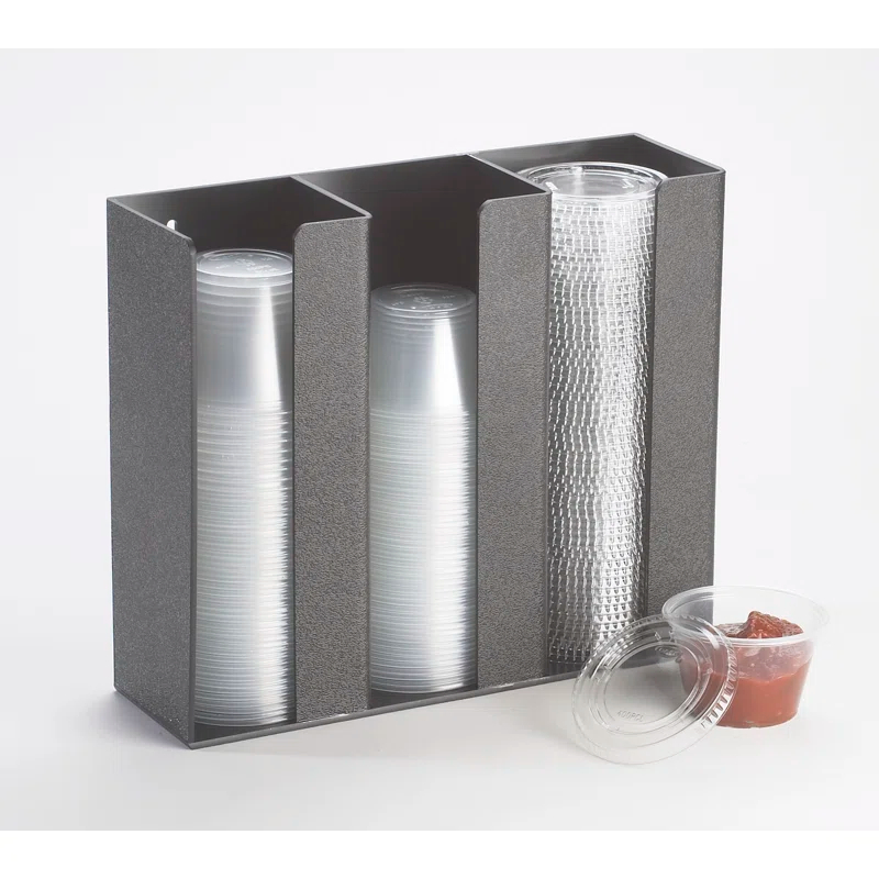 Cal-Mil Classic Black 3-Section Countertop Ramekin and Lid Organizer