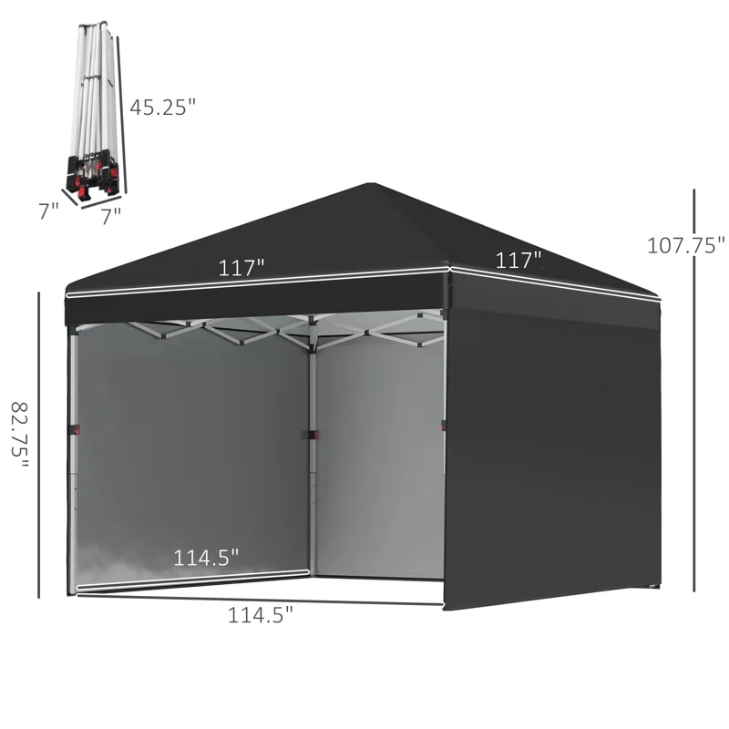 Outsunny 10 Ft. W x 10 Ft. D Steel Party Tent