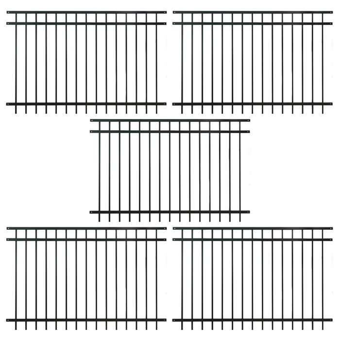 Fencer Wire Fencer Wire 4/ 5/ 6FT H X 6FT W Heavy Duty Flat Top Fence Barrier Panel, Anti-Rust Metal Fencing Panel, Pack of 5