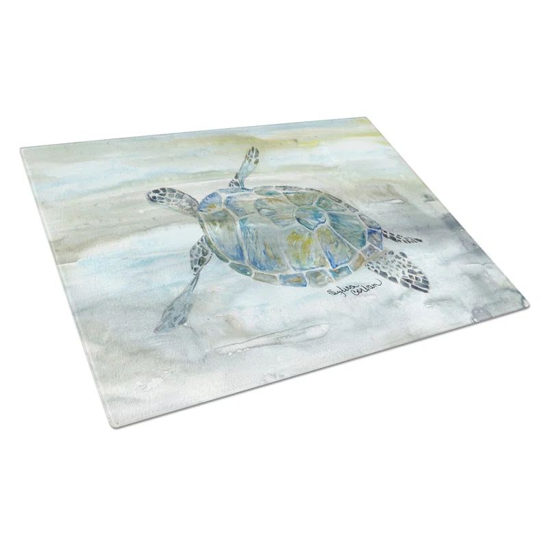 Caroline's Treasures Tempered Glass Sea Turtle Cutting Board