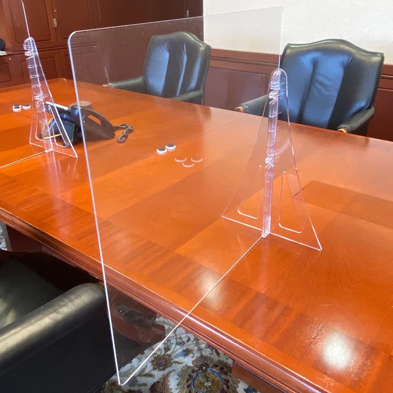 Azar Displays 23.5" x 31.5" Single Leg Partition PLEXIGLASS Shield, 2- Pack (Set of 2)