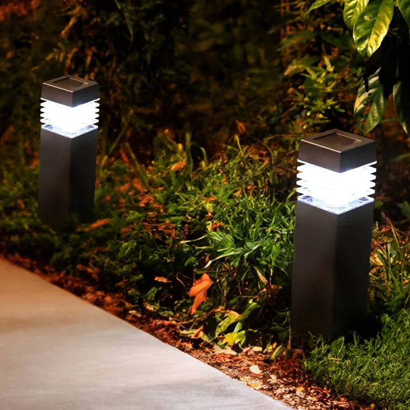 Techko Solar Square Bollard Pathway Lights – Small (4-Pack) (Set of 4)