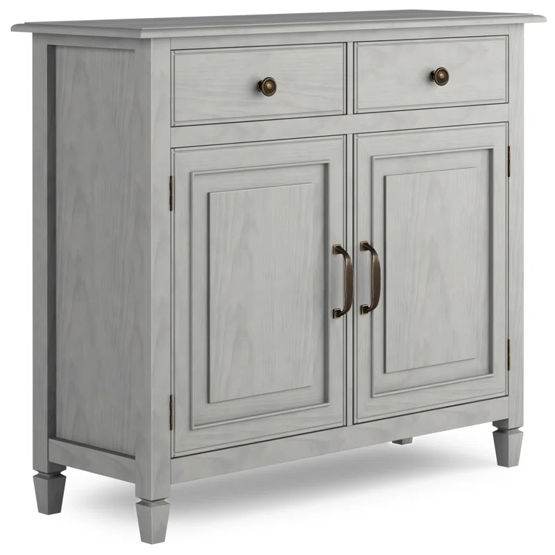 Simpli Home Connaught 40"W Solid Wood 2-Shelf Entryway Storage Cabinet with 2 Storage Drawers