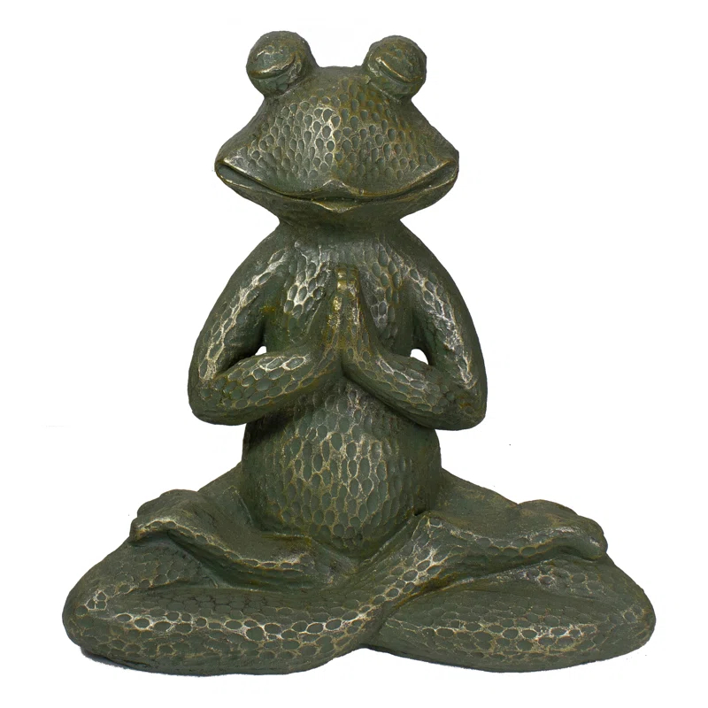 Northlight Seasonal 14" Gold Verdigris Yoga Frog Outdoor Garden Statue