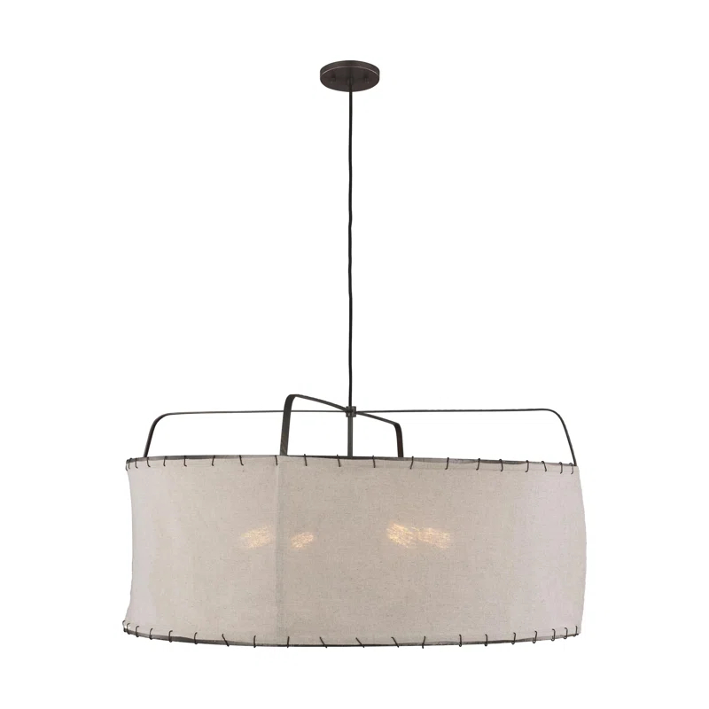 ED Ellen DeGeneres Dunne 4 - Light Aged Iron Drum Pendant