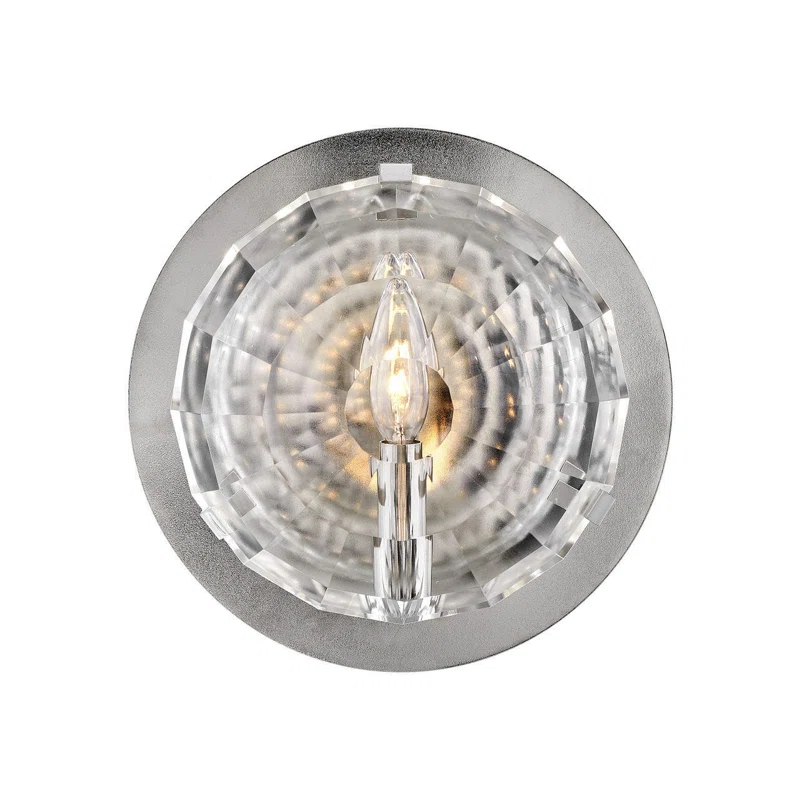 Hinkley Leo Single Light Wall Sconce w/ Optic Crystal Glass