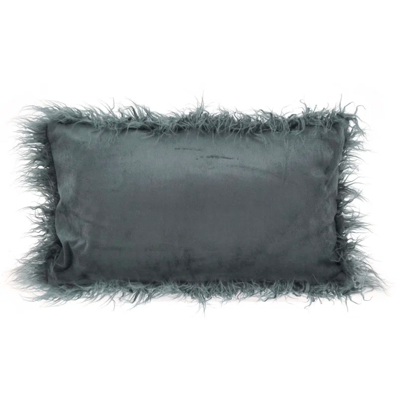 Saro Faux Mongolian Collection Faux Fur Throw Pillow
