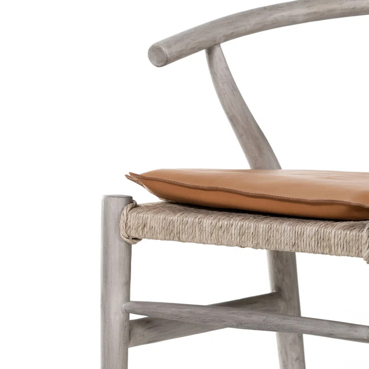 Ivory Natural Wood Wishbone Arm Chair
