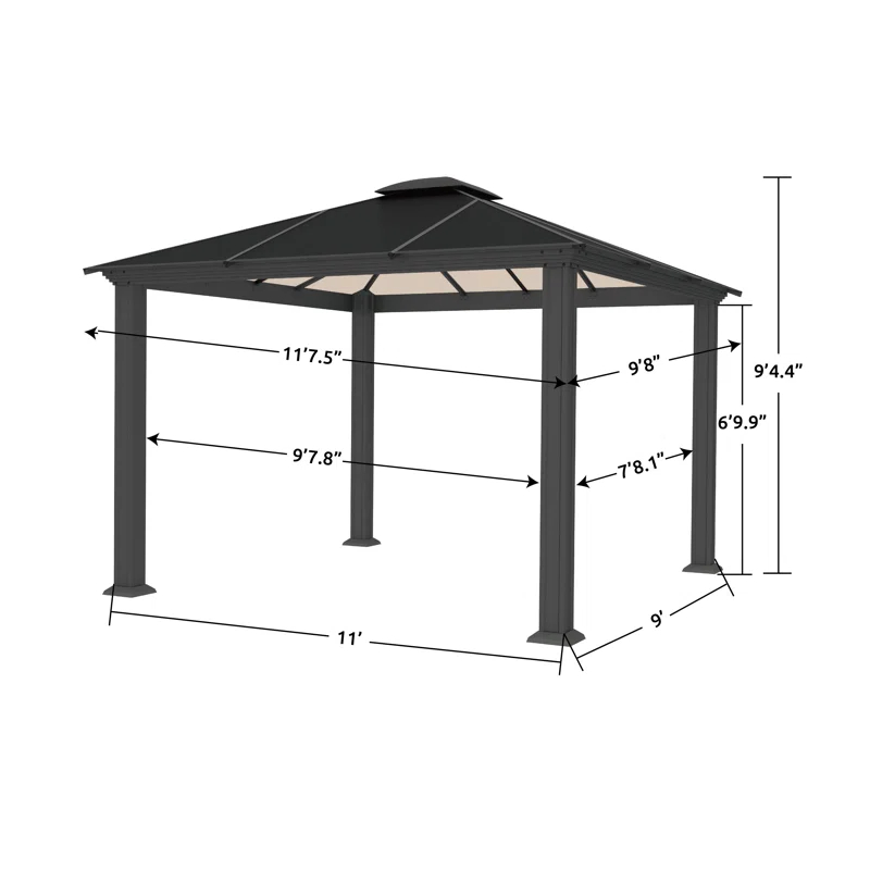 Paragon-Outdoor Santa Monica Aluminum Patio Gazebo