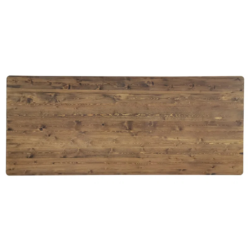 Flash Furniture Eternity Rectangular Solid Pine Farm Dining Table with Folding X-Style Legs