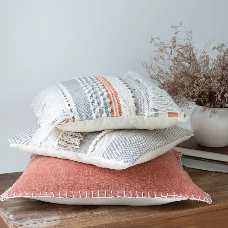 Rajani Home Analee Appliqued Cotton Throw Pillow