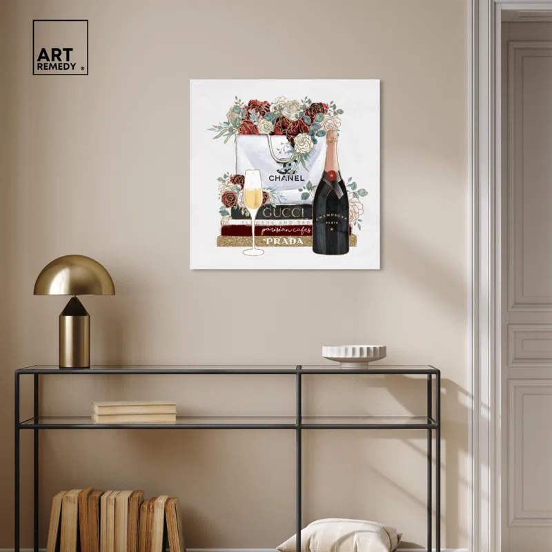 Art Remedy Bold Glam Shopping and Flowers Canvas Glam Art Prints by Art Remedy