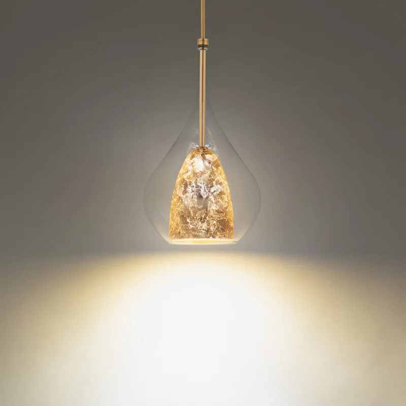 Modern Forms Helios 1 - Light Gold Leaf/Aged Brass LED Single Pendant