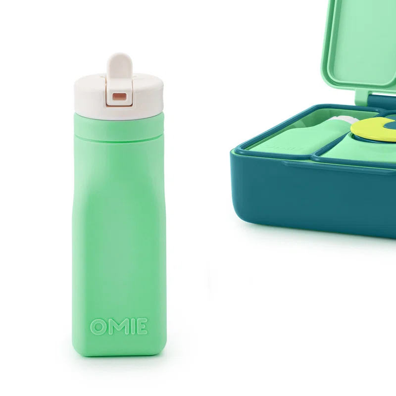 OmieLife OmieBottle Leak-Proof Reusable Silicone Water Bottle - 8.7 oz, Straw Top, BPA-Free & Phthalate-Free