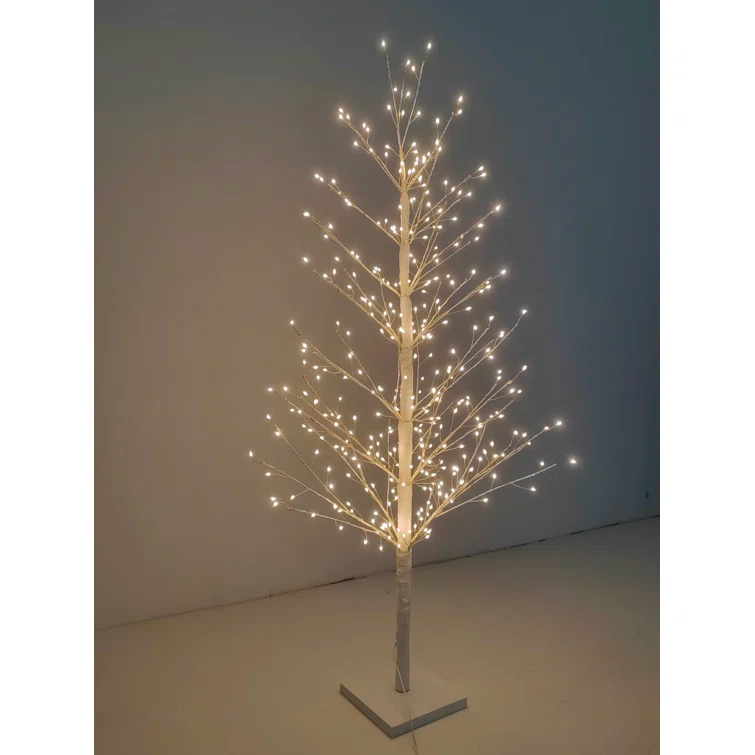 White Birch Tree with LED Lights Indoor Use Only