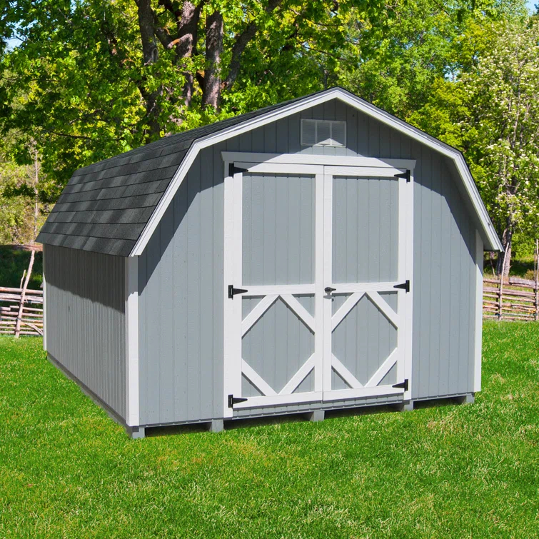 Little Cottage Co. Classic Gambrel Outdoor Wood Storage Barn with 4 ft. Sidewalls