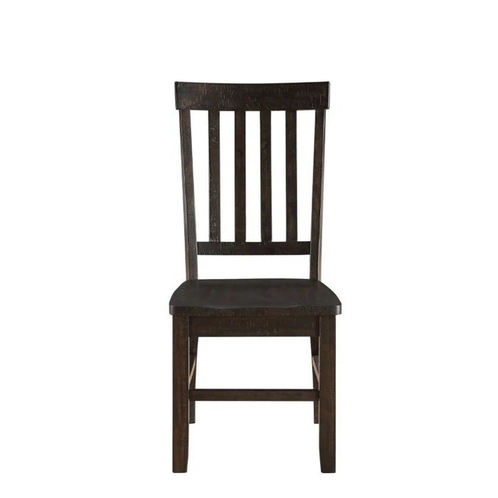 Gracie Oaks Ibsen Slatted Back Side Chair in Rustic Walnut (Set of 2) (Set of 2)