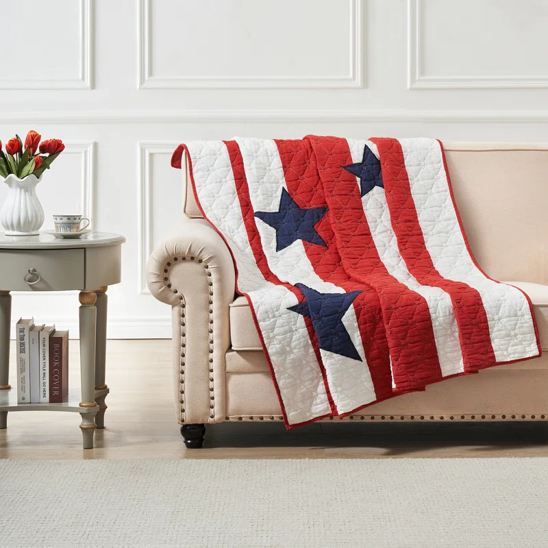 Greenland Home Fashions Heritage Star Stripe Cotton Throw