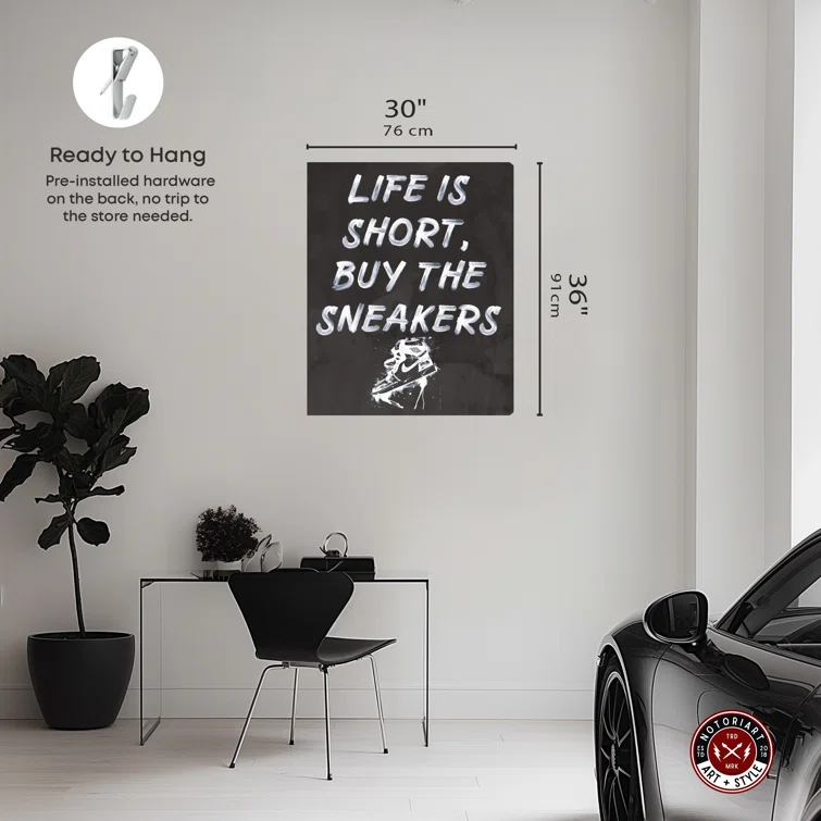 Notori Art Notoriart Buy The Sneakers Framed Sneaker 1 Piece Canvas Wall Art