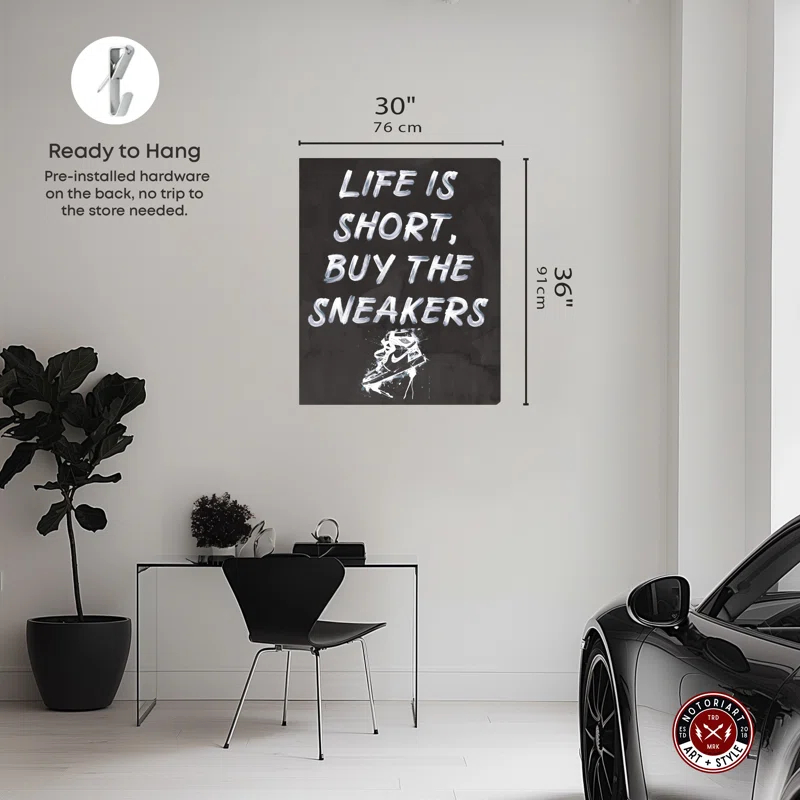 Notori Art Notoriart Buy The Sneakers Framed Sneaker 1 Piece Canvas Wall Art