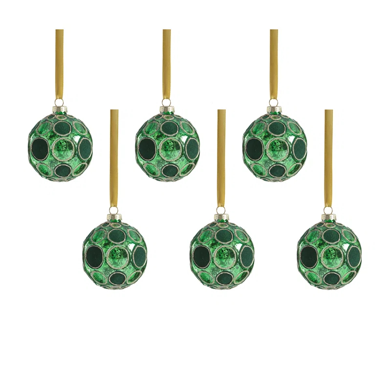 Serenity 6-Piece Set Matte Frosted Glass Ball Ornaments