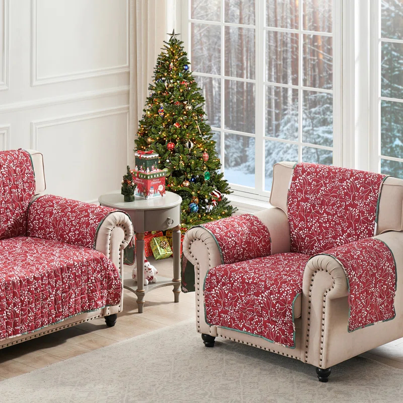 Elmina Willow Reversible Quilted Armchair Slipcover