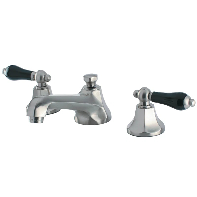 Kingston Brass KS4468PKL Kingston Brass Duchess Two-Handle 3-Hole Deck Mount Widespread Bathroom Faucet with Brass Pop-Up Drain