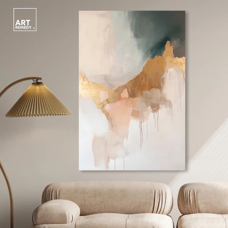 Art Remedy Earthy Whispers Canvas Gold Leaf Wall Art by Art Remedy