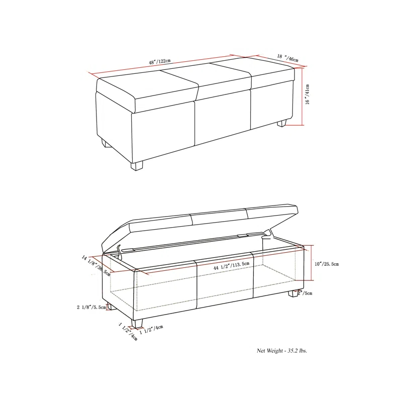 Avalon Faux Leather Ottoman