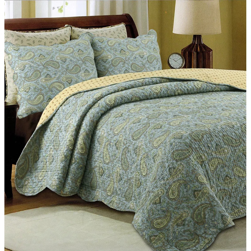 Cotton Paisley Quilt Set