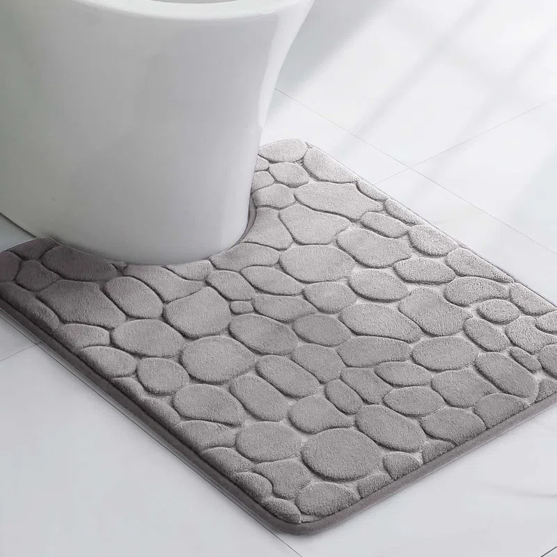 Evideco Contour Bath Rug Memory Foam Mat 3D Pebble 20”L x 20”W